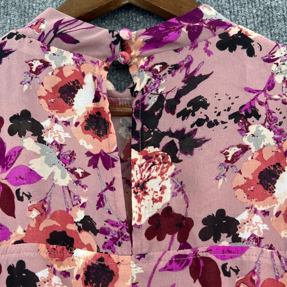 Lulus Floral Sleeveless Mini Dress Women M Pink Mock Neck Garden Fairy Wedding - Picture 10 of 10